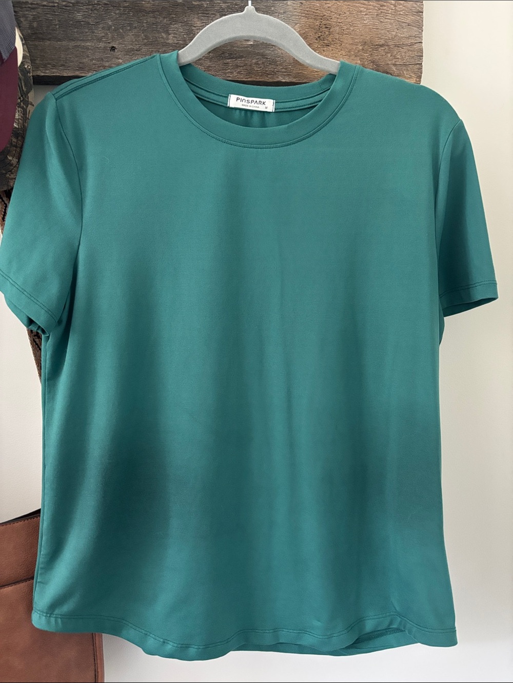 Women's green Crewneck Short Sleeve Top